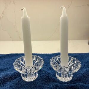 Retro Crystal Candlestick Holders